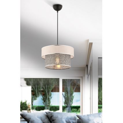 Lámpara colgante ERO 1xE27/60W/230V crema/gris
