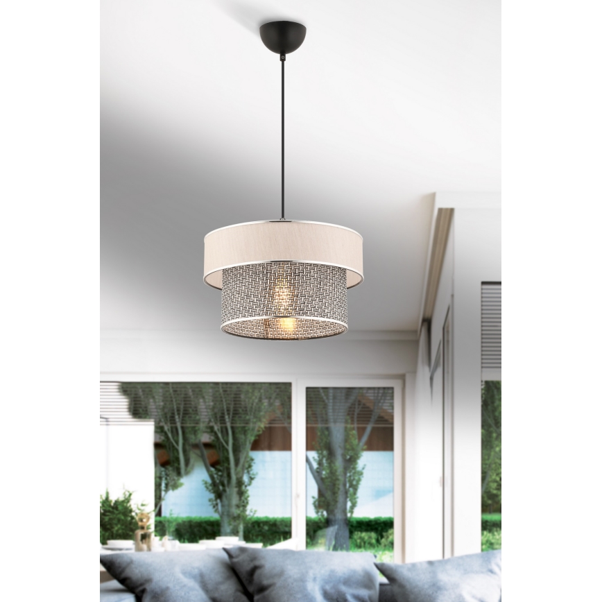 Lámpara colgante ERO 1xE27/60W/230V crema/gris