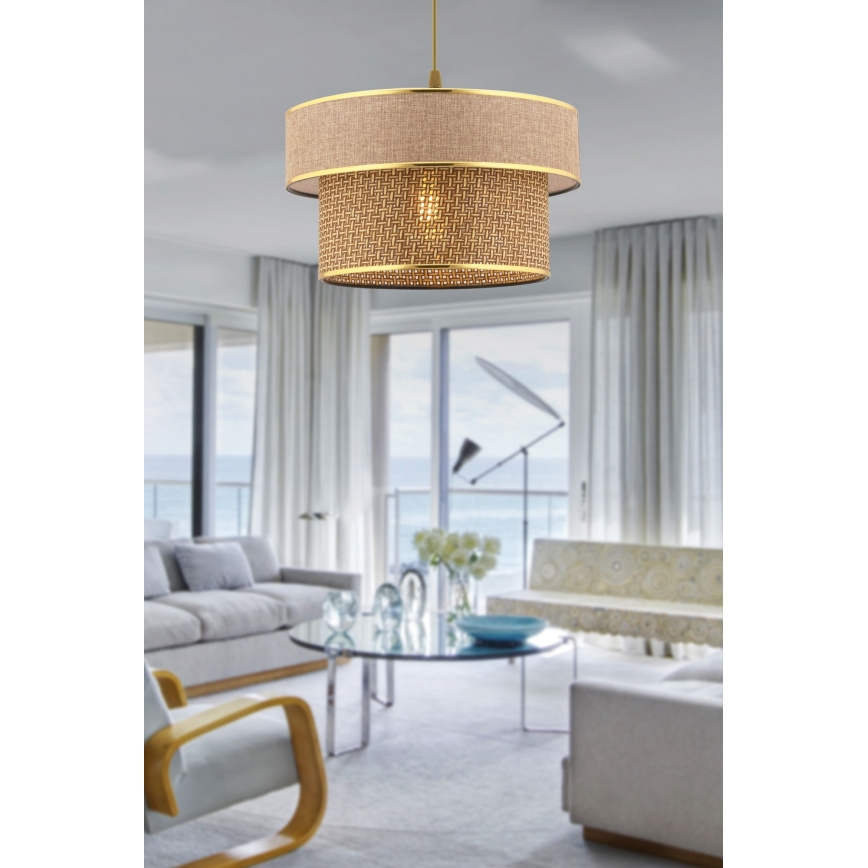 Lámpara colgante ERO 1xE27/60W/230V marrón/dorado