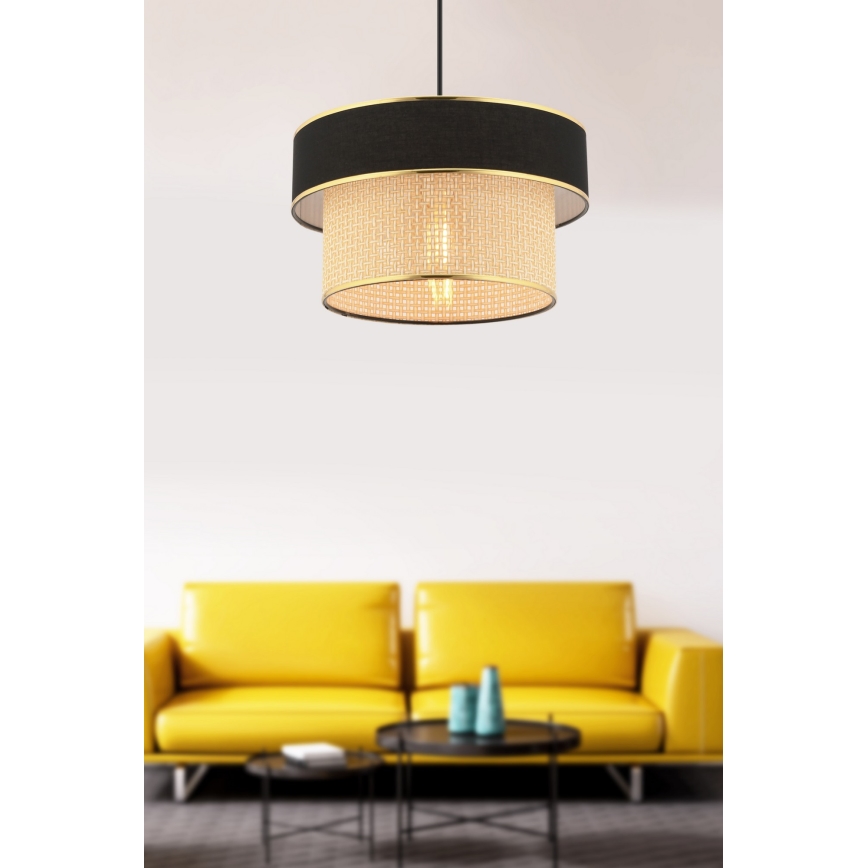 Lámpara colgante ERO 1xE27/60W/230V negra/beige