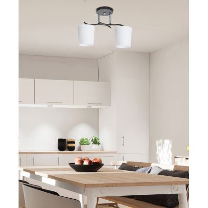 Lámpara colgante ESNYR 2xE27/40W/230V negro/blanco