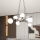 Lámpara colgante ESSA 8xE14/10W/230V negro/blanco