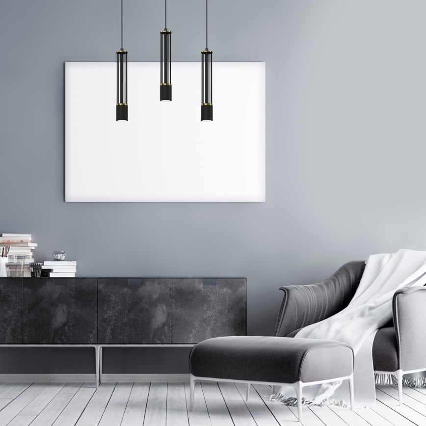 Lámpara colgante ESTILO 3xGU10/40W/230V negro