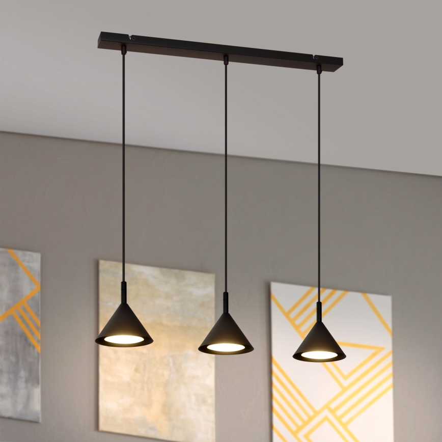 Lámpara colgante ETNA 3xGX53/10W/230V negro