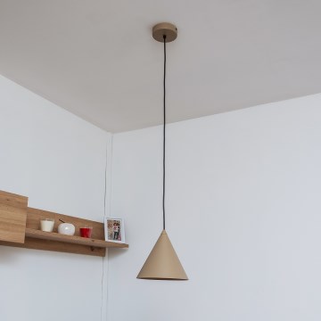 Lámpara colgante ETNA con cable 1xE27/15W/230V Ø 18,5 cm beige
