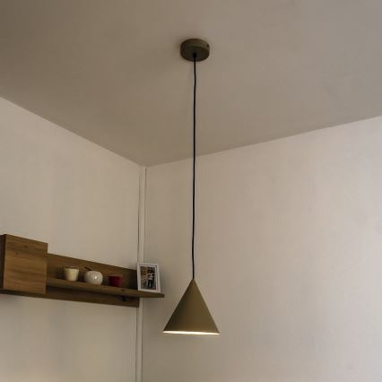 Lámpara colgante ETNA II con cable 1xE27/15W/230V Ø 18,5 cm beige