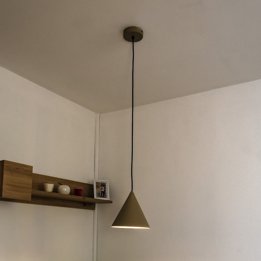 Lámpara colgante ETNA II con cable 1xE27/15W/230V Ø 18,5 cm beige