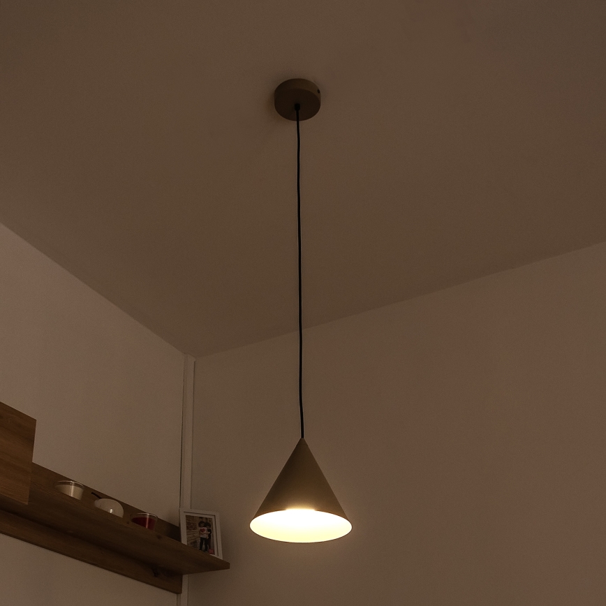 Lámpara colgante ETNA II con cable 1xE27/15W/230V Ø 18,5 cm beige