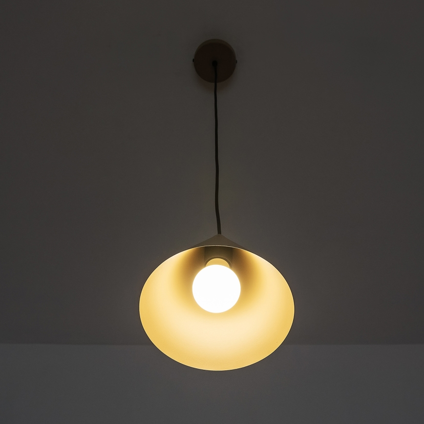 Lámpara colgante ETNA II con cable 1xE27/15W/230V Ø 18,5 cm beige