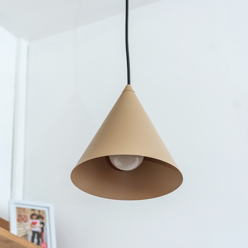 Lámpara colgante ETNA II con cable 1xE27/15W/230V Ø 18,5 cm beige