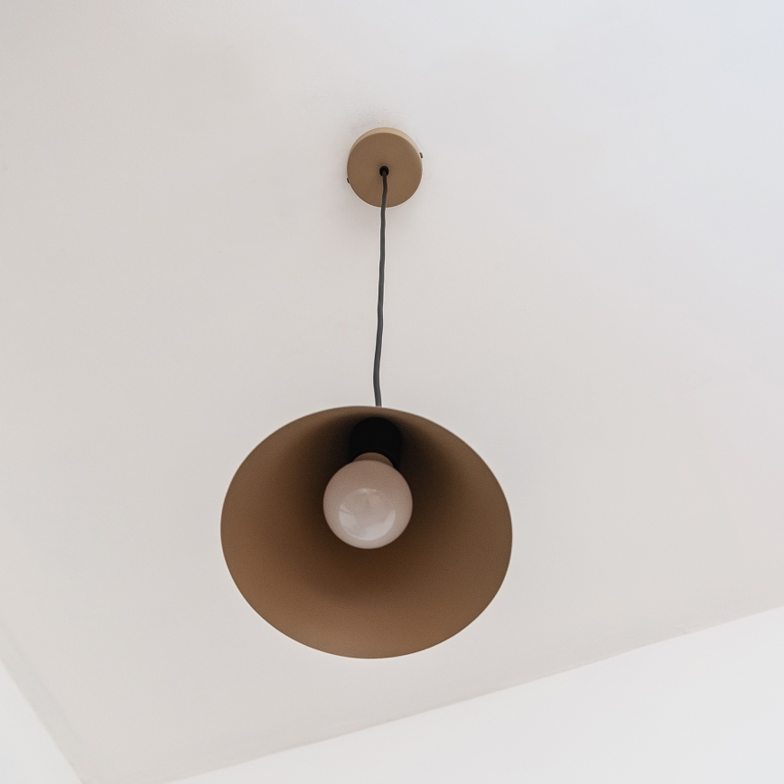 Lámpara colgante ETNA II con cable 1xE27/15W/230V Ø 18,5 cm beige