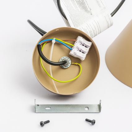 Lámpara colgante ETNA II con cable 1xE27/15W/230V Ø 18,5 cm beige