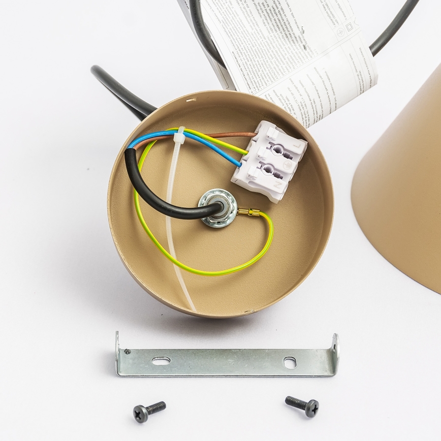 Lámpara colgante ETNA II con cable 1xE27/15W/230V Ø 18,5 cm beige