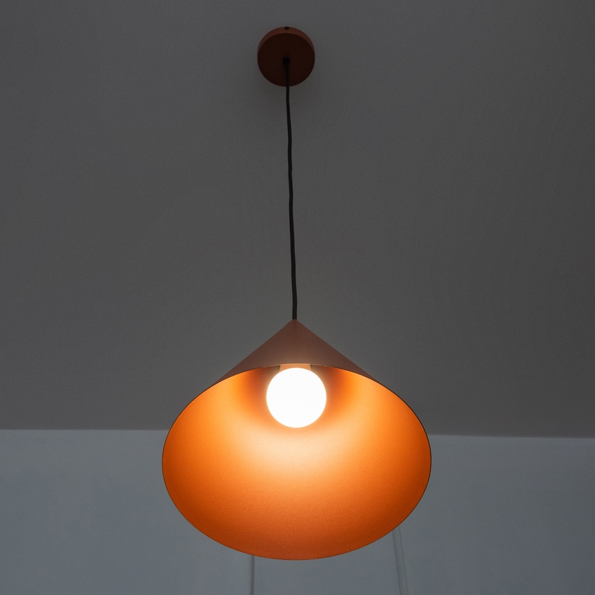 Lámpara colgante ETNA II con cable 1xE27/15W/230V Ø 25 cm naranja
