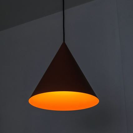 Lámpara colgante ETNA II con cable 1xE27/15W/230V Ø 25 cm naranja