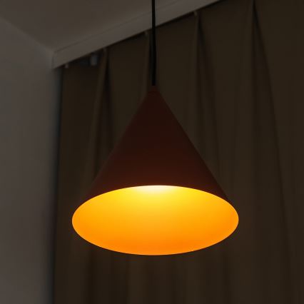 Lámpara colgante ETNA II con cable 1xE27/15W/230V Ø 25 cm naranja