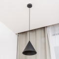 Lámpara colgante ETNA II con cable 1xE27/15W/230V Ø 25 cm negra