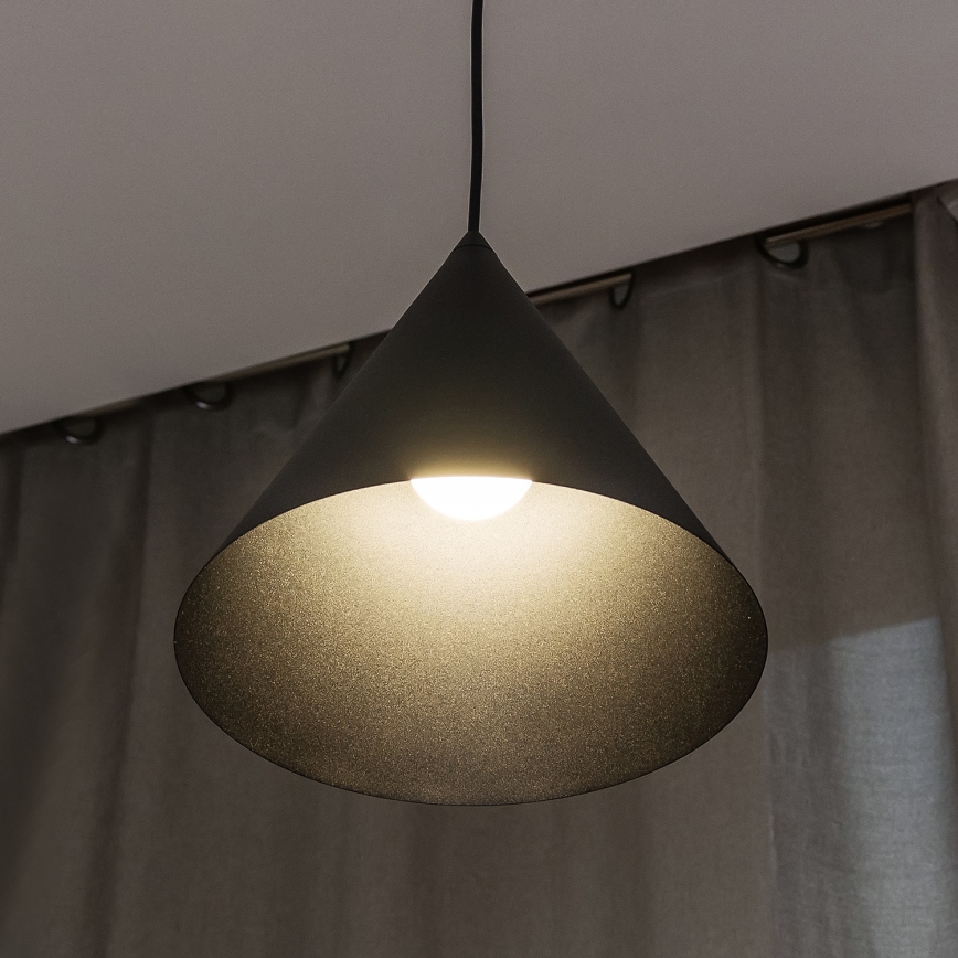 Lámpara colgante ETNA II con cable 1xE27/15W/230V Ø 25 cm negra