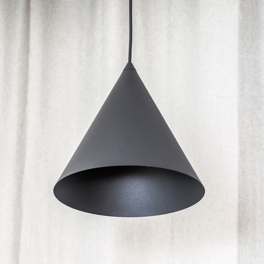 Lámpara colgante ETNA II con cable 1xE27/15W/230V Ø 25 cm negra