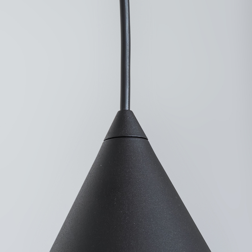 Lámpara colgante ETNA II con cable 1xE27/15W/230V Ø 25 cm negra