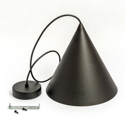 Lámpara colgante ETNA II con cable 1xE27/15W/230V Ø 25 cm negra