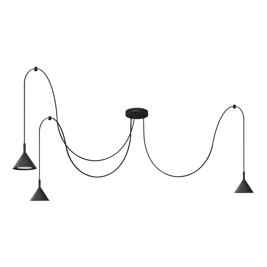 Lámpara colgante ETNA LONG 3xGX53/10W/230V araña negro