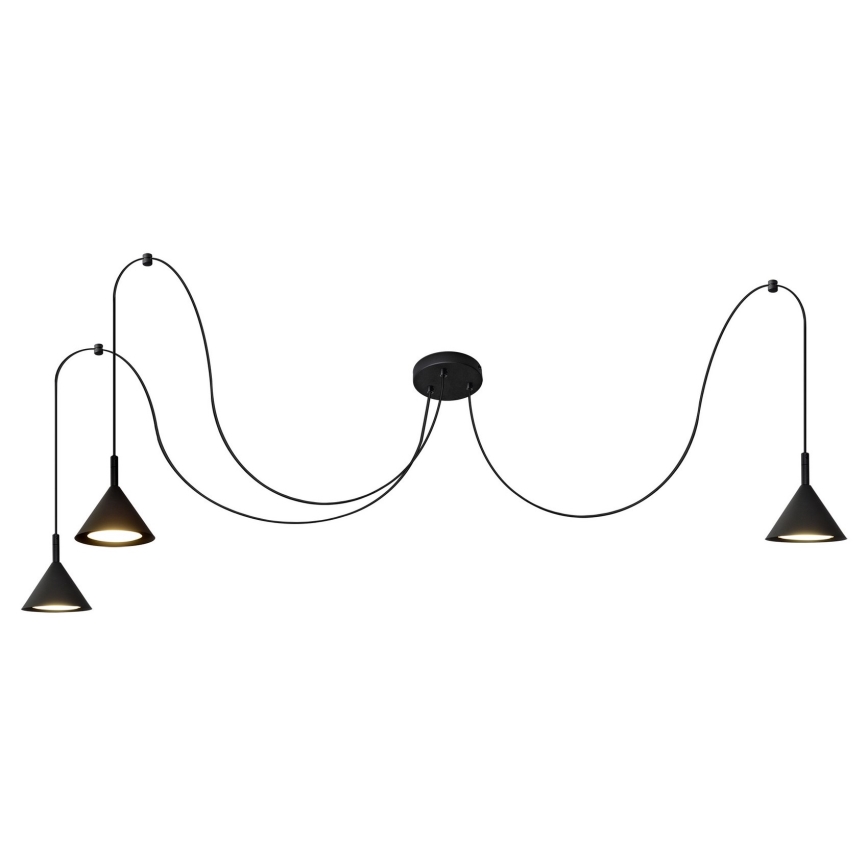 Lámpara colgante ETNA LONG 3xGX53/10W/230V araña negro