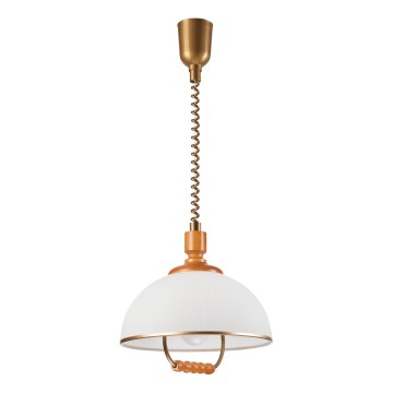 Lámpara colgante extensible RAMONA 1xE27/60W/230V beige/marrón/pino
