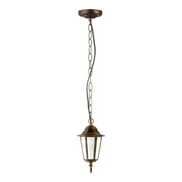 Lámpara colgante exterior 1xE27/60W/230V pátina