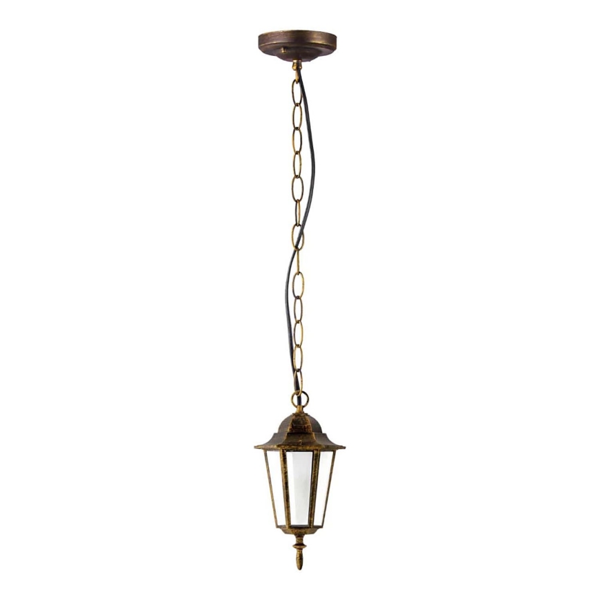 Lámpara colgante exterior 1xE27/60W/230V pátina