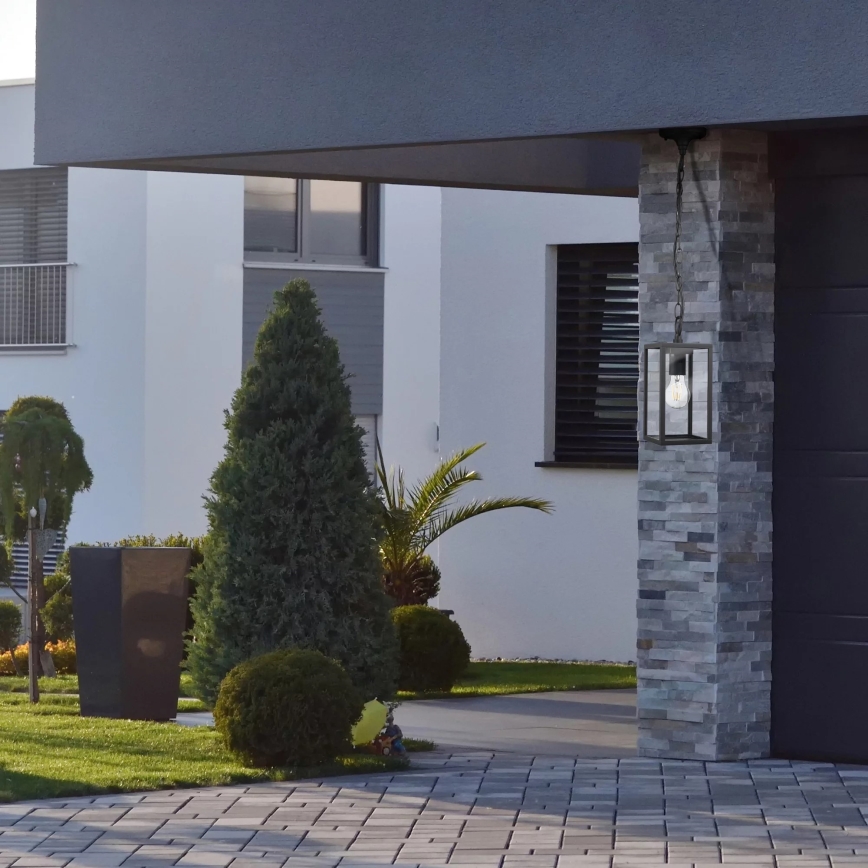 Lámpara colgante exterior MALMO 1xE27/15W/230V negro IP44