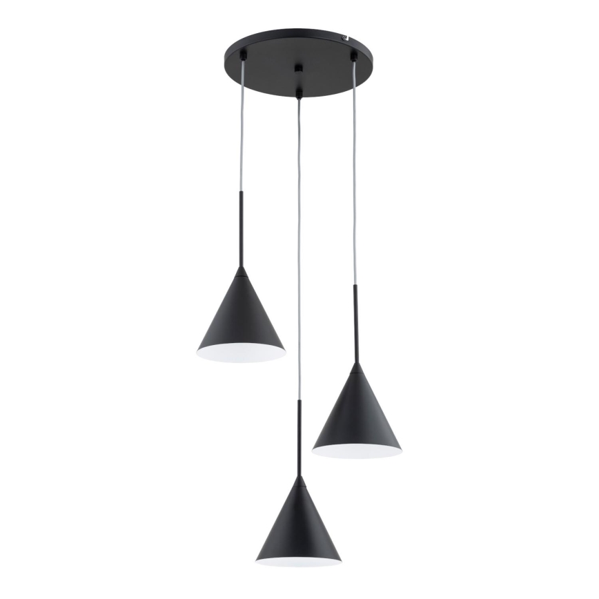 Lámpara colgante FABO 3xE14/10W/230V negro