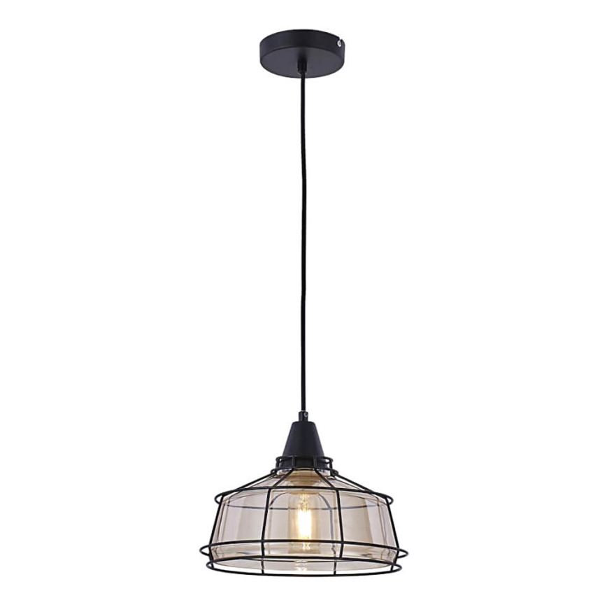 Lámpara colgante FACTORY 1xE27/11W/230V beige/negro