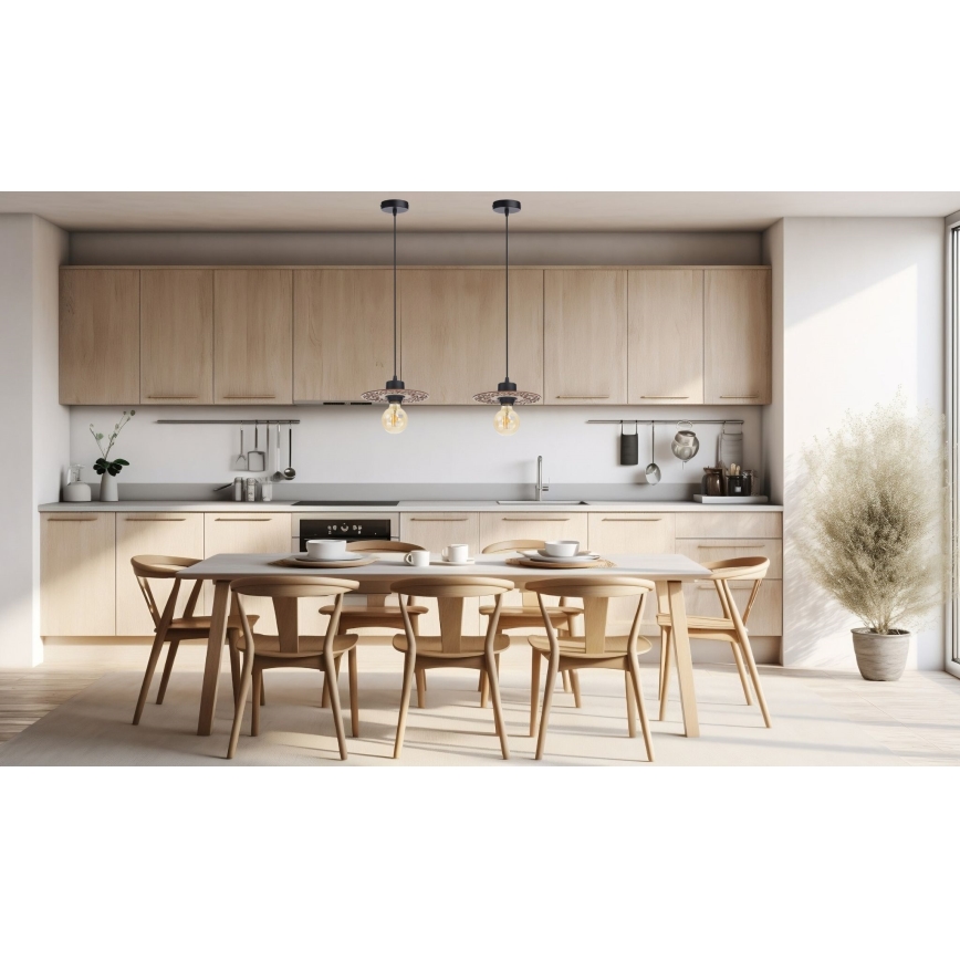 Lámpara colgante FALCO 1xE27/60W/230V diá. 20 cm beige