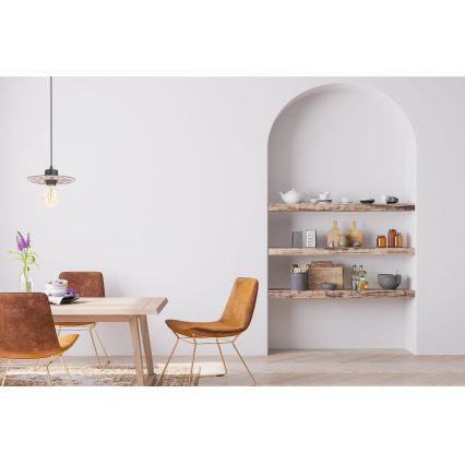 Lámpara colgante FALCO 1xE27/60W/230V diá. 20 cm beige
