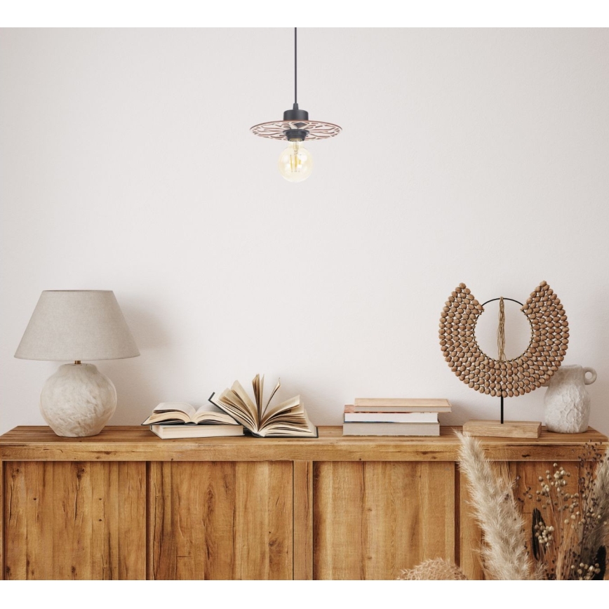 Lámpara colgante FALCO 1xE27/60W/230V diá. 20 cm beige