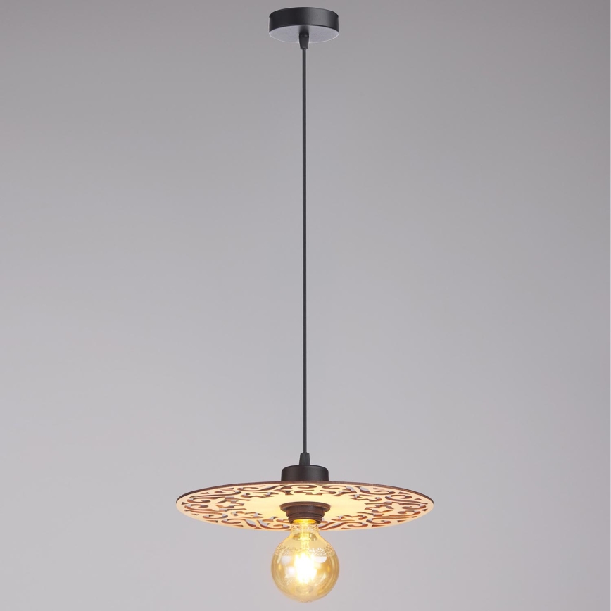 Lámpara colgante FALCO 1xE27/60W/230V diá. 30 cm beige