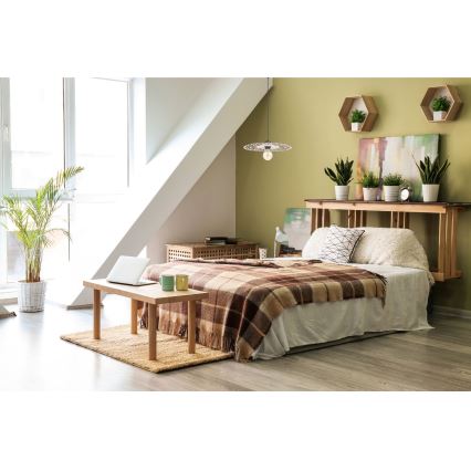 Lámpara colgante FALCO 1xE27/60W/230V diá. 30 cm beige