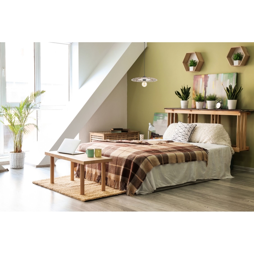 Lámpara colgante FALCO 1xE27/60W/230V diá. 30 cm beige