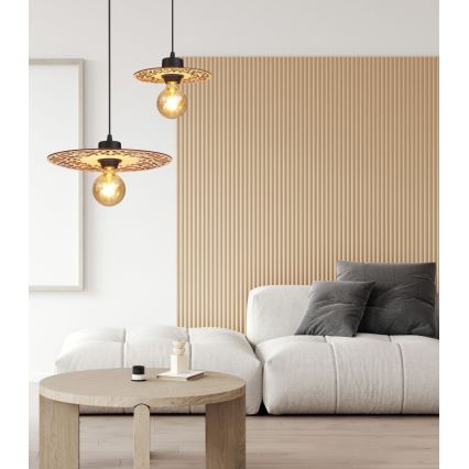 Lámpara colgante FALCO 1xE27/60W/230V diá. 30 cm beige