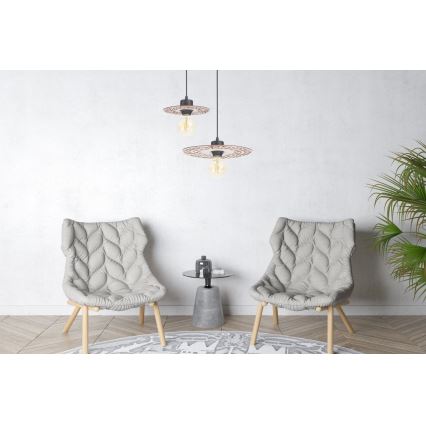 Lámpara colgante FALCO 1xE27/60W/230V diá. 30 cm beige
