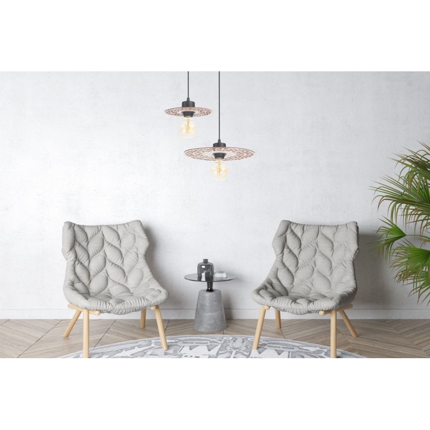 Lámpara colgante FALCO 1xE27/60W/230V diá. 30 cm beige