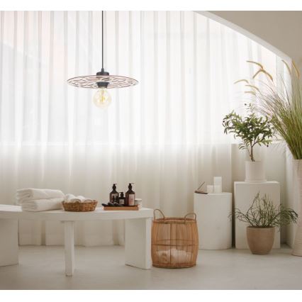 Lámpara colgante FALCO 1xE27/60W/230V diá. 30 cm beige