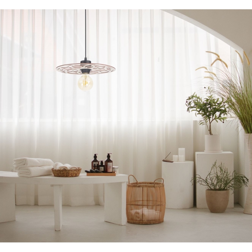 Lámpara colgante FALCO 1xE27/60W/230V diá. 30 cm beige