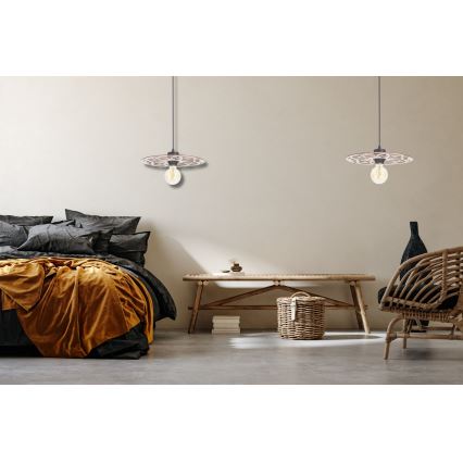Lámpara colgante FALCO 1xE27/60W/230V diá. 30 cm beige