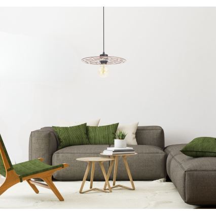Lámpara colgante FALCO 1xE27/60W/230V diá. 30 cm beige