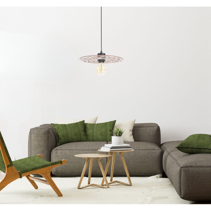 Lámpara colgante FALCO 1xE27/60W/230V diá. 30 cm beige