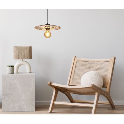 Lámpara colgante FALCO 1xE27/60W/230V diá. 30 cm beige