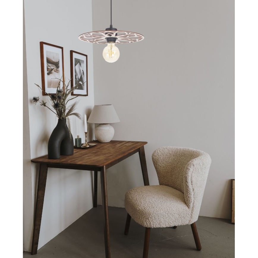 Lámpara colgante FALCO 1xE27/60W/230V diá. 30 cm beige