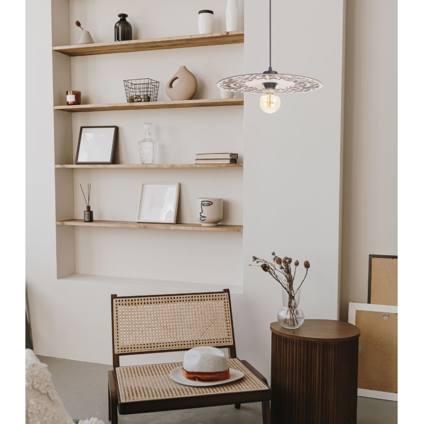 Lámpara colgante FALCO 1xE27/60W/230V diá. 40 cm beige